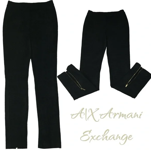 Armani Exchange Ponte Black Stretch Back Leg Zip Leggings - Women’s XS - Picture 1 of 15